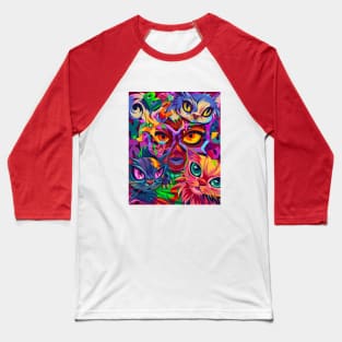 Abstract Cat Baseball T-Shirt